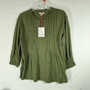 Knox Rose Olive Green Top Small